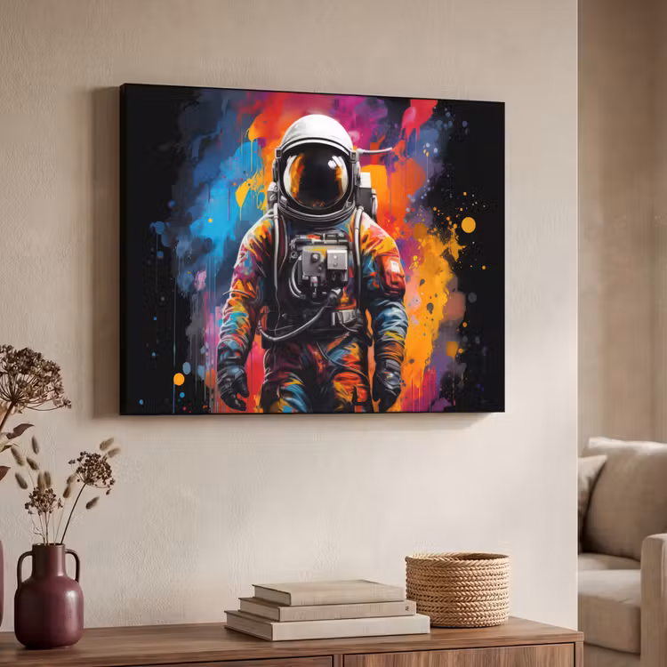 Art Frame - Astronaut - Graffiti - Zwart - Kleuren — 7