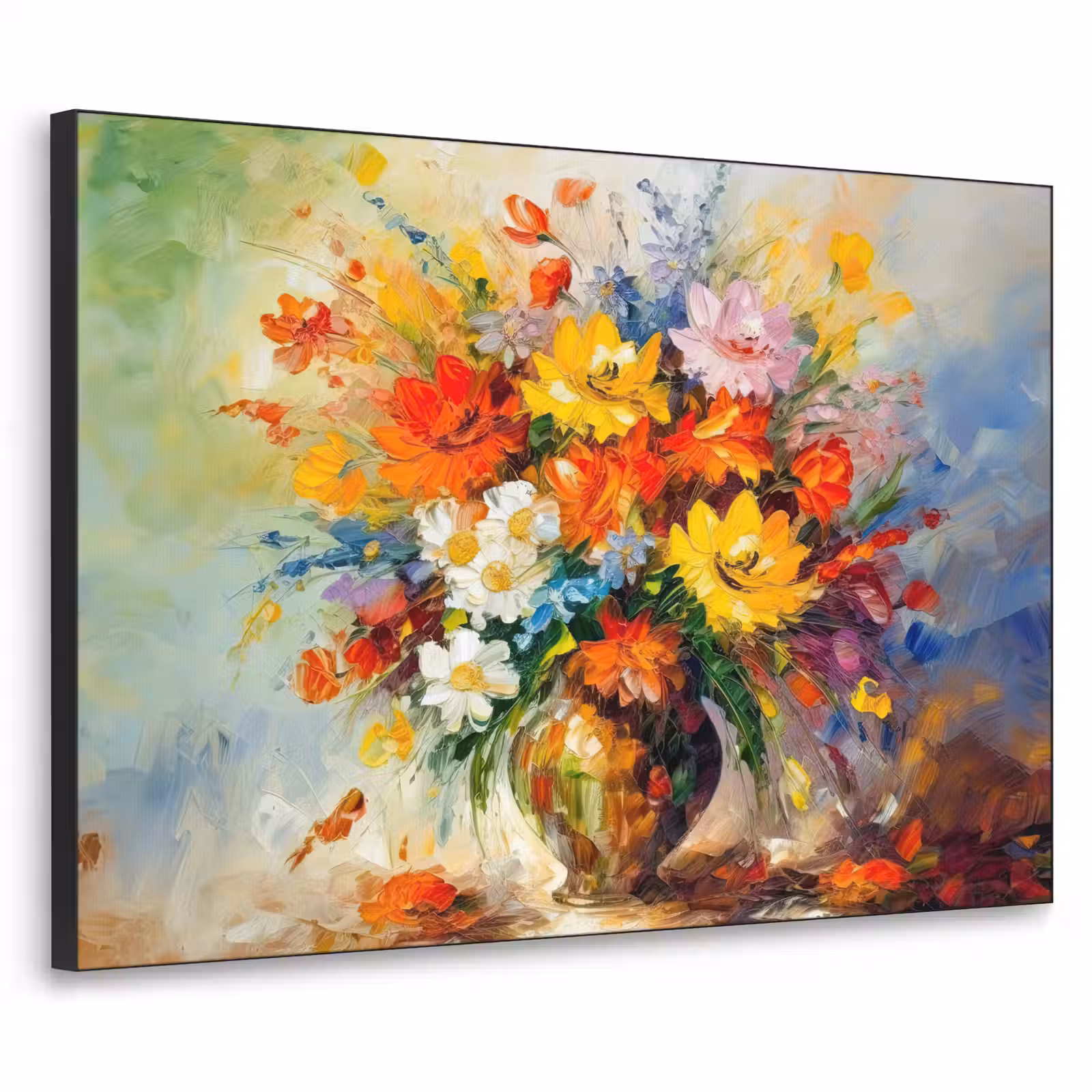 Art Frame - Bloemen - Kleurrijk - Olieverf - Bloempot — 1
