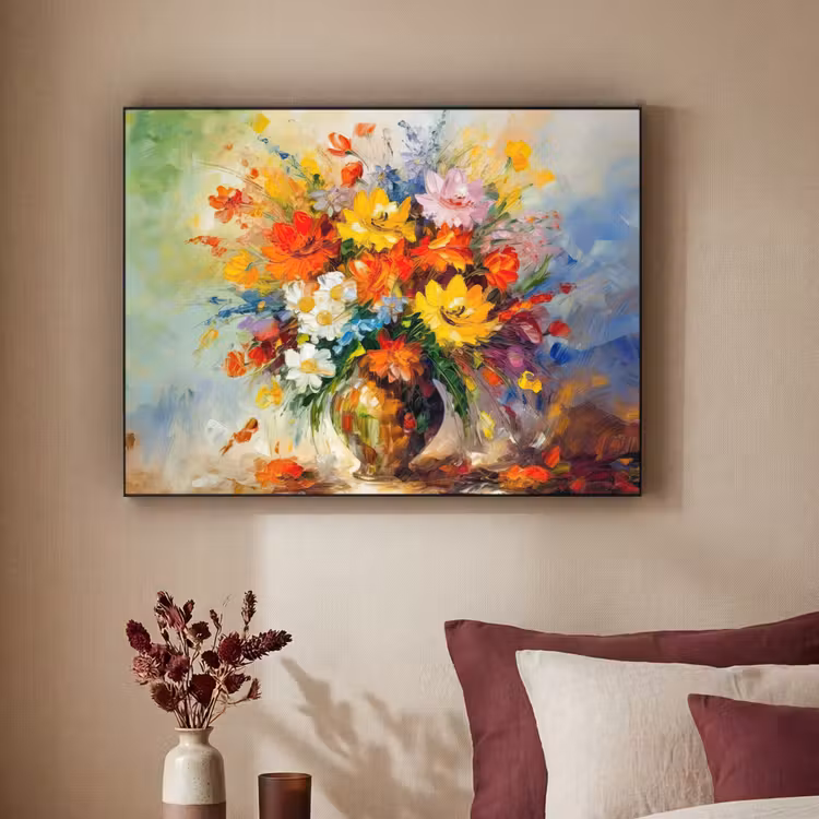 Art Frame - Bloemen - Kleurrijk - Olieverf - Bloempot — 3