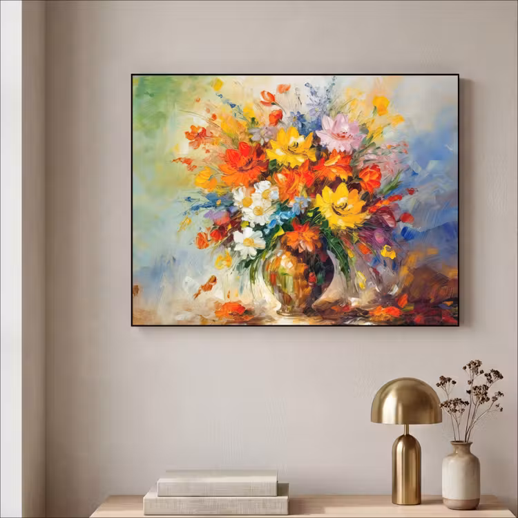 Art Frame - Bloemen - Kleurrijk - Olieverf - Bloempot — 5