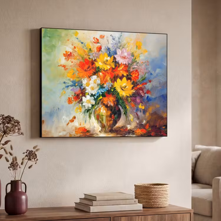Art Frame - Bloemen - Kleurrijk - Olieverf - Bloempot — 7