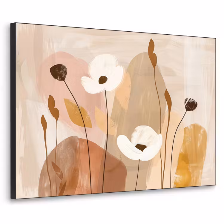 Art Frame - Bloemen - Abstract - Beige - Line art — 1