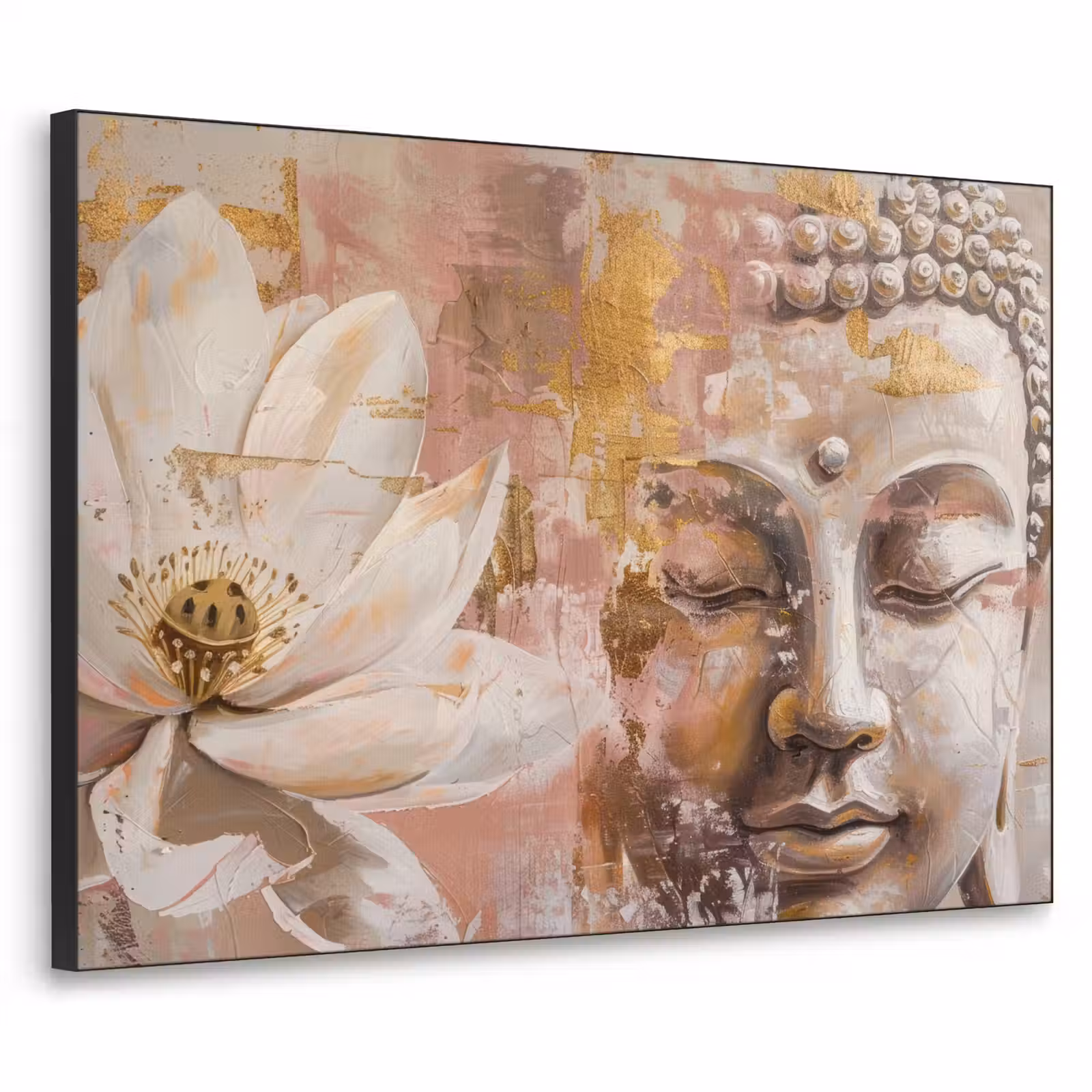 Art Frame - Buddha - Bloem - Goud - Roze - Abstract — 1