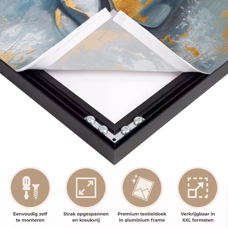 Art Frame - Boeddha - Bloem - Lotus - Goud - Blauw — 8