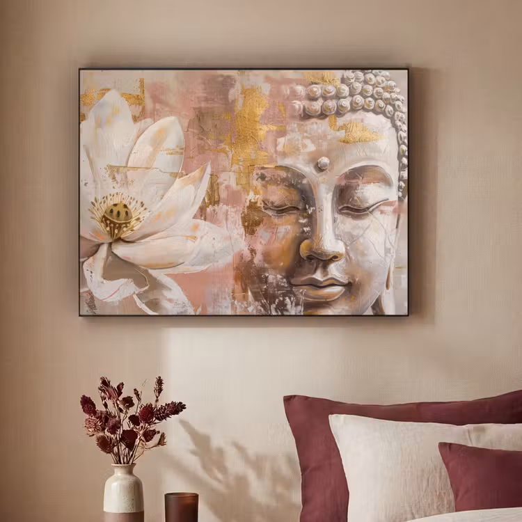 Art Frame - Buddha - Bloem - Goud - Roze - Abstract — 3