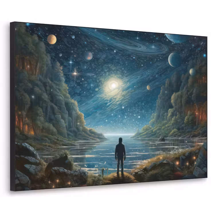 Art Frame - Gebergte - Water - Maan - Sterren — 1