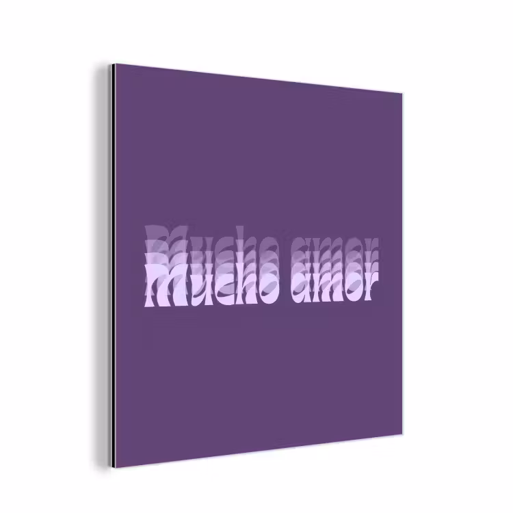 Aluminium schilderij - Mucho amor - Paars - Grafisch — 1