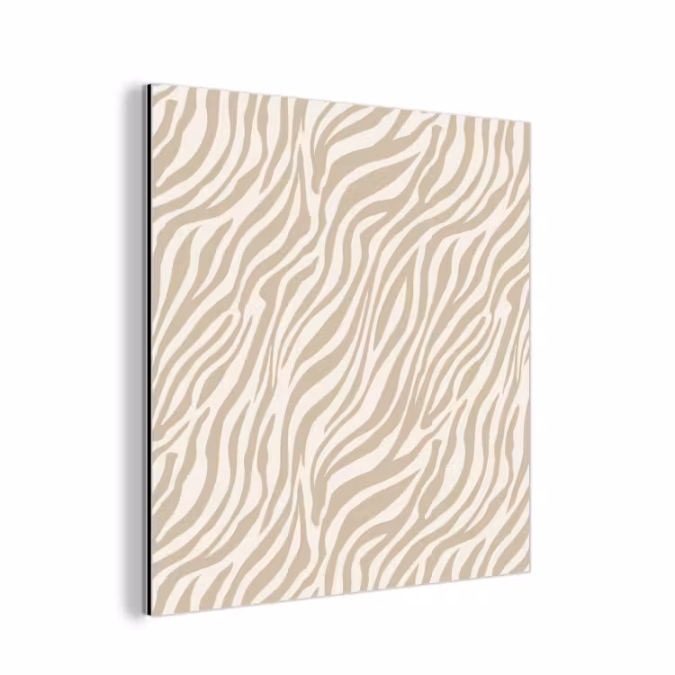 Aluminium schilderij - Zebra - Patroon - Beige