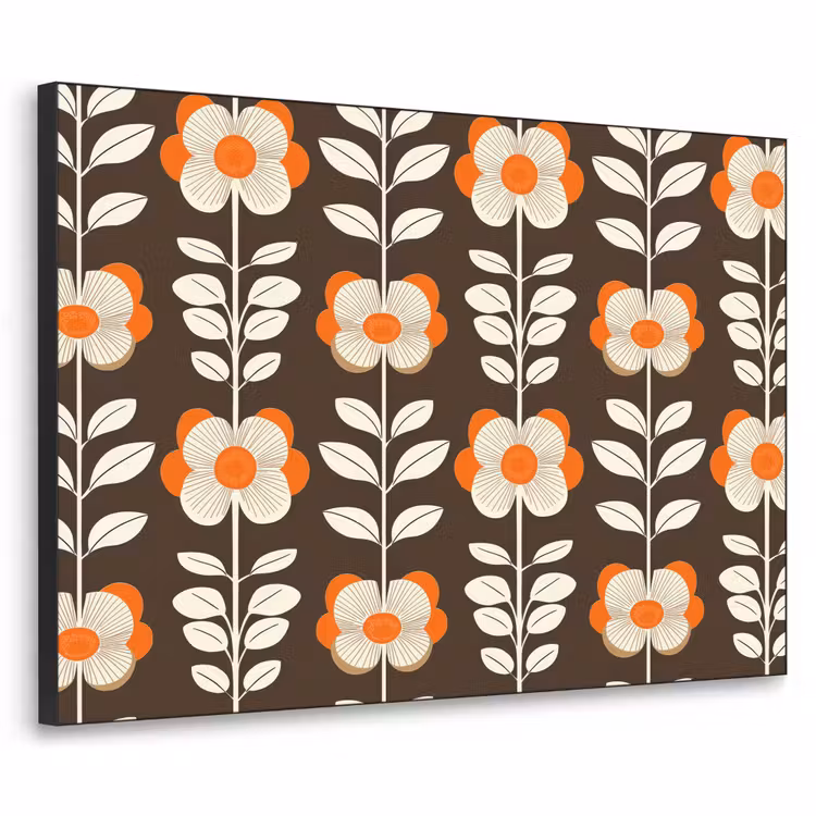 Art Frame - Bloemen - Retro - Bruin — 1