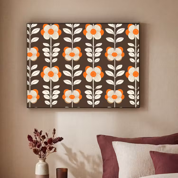 Art Frame - Bloemen - Retro - Bruin — 3