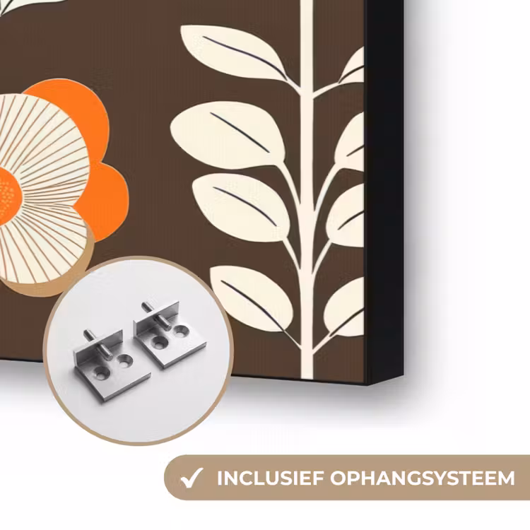 Art Frame - Bloemen - Retro - Bruin — 6