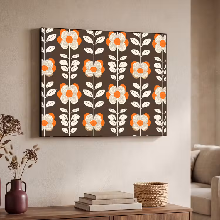 Art Frame - Bloemen - Retro - Bruin — 7