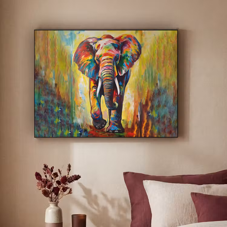 Art Frame - Olifant - Kunst - Schilderij - Dieren - Regenboog — 3