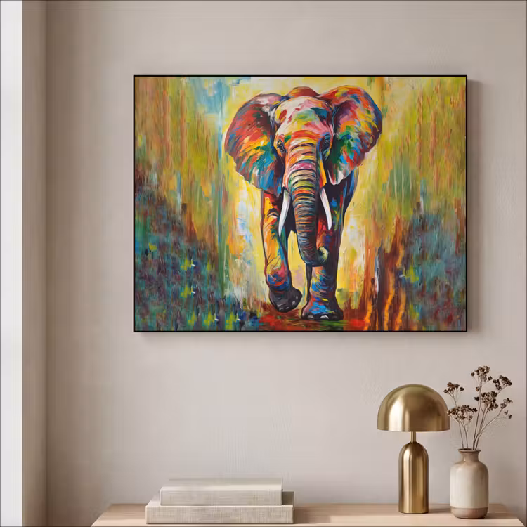 Art Frame - Olifant - Kunst - Schilderij - Dieren - Regenboog — 5