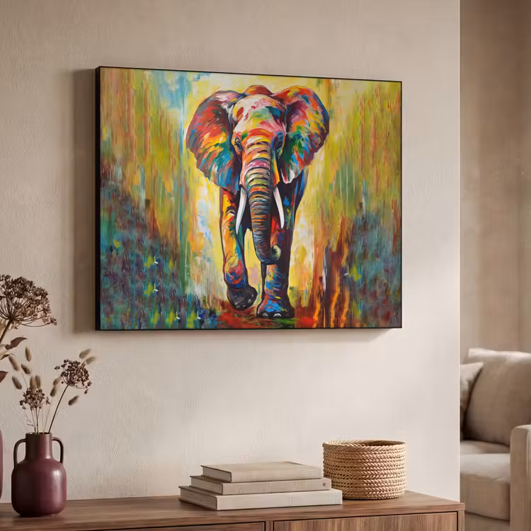 Art Frame - Olifant - Kunst - Schilderij - Dieren - Regenboog — 7