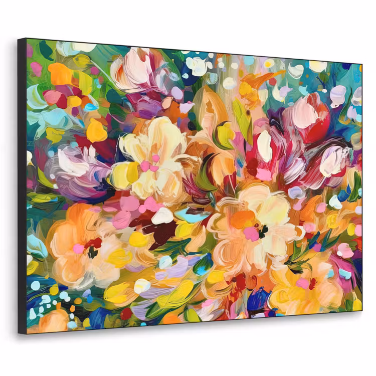 Art Frame - Schilderij - Olieverf - Bloemen - Regenboog — 1