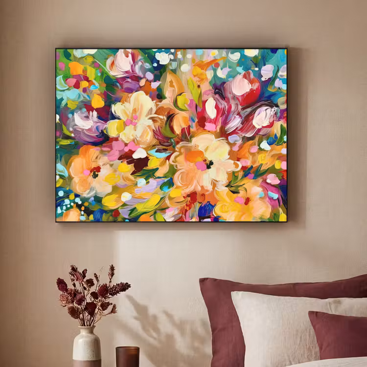 Art Frame - Schilderij - Olieverf - Bloemen - Regenboog — 3