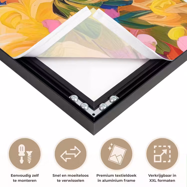 Art Frame - Schilderij - Olieverf - Bloemen - Regenboog — 4