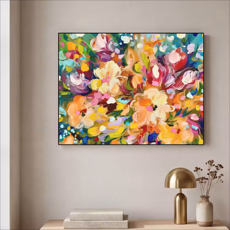 Art Frame - Schilderij - Olieverf - Bloemen - Regenboog — 5