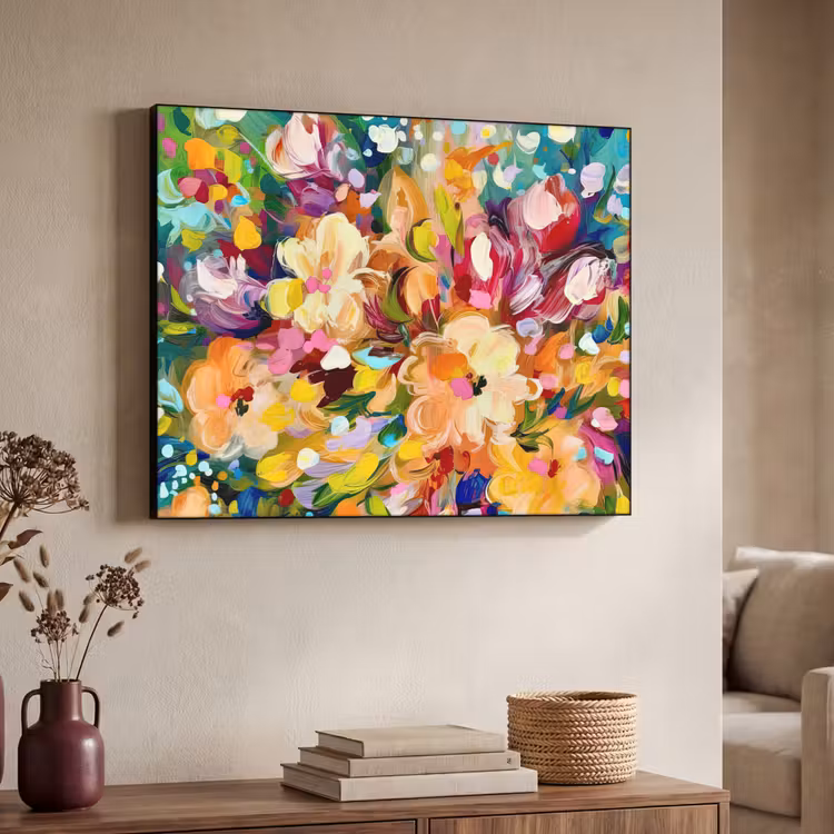 Art Frame - Schilderij - Olieverf - Bloemen - Regenboog — 7
