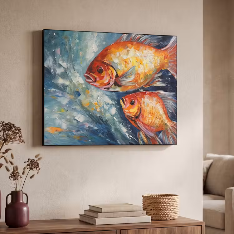 Art Frame - Vissen - Water - Dieren - Kunst - Olieverf — 7