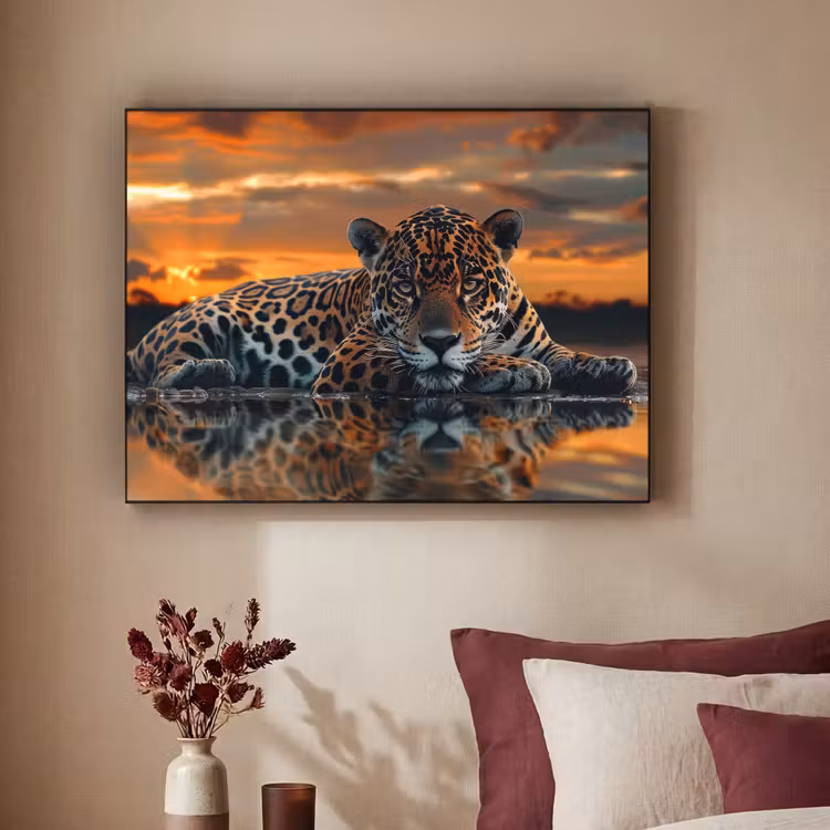 Art Frame - Natuur - Luipaard - Dier - Zonsondergang - Modern — 3