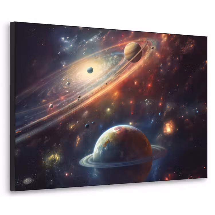 Art Frame - Ruimte - Planeten - Neon - Sterren — 1