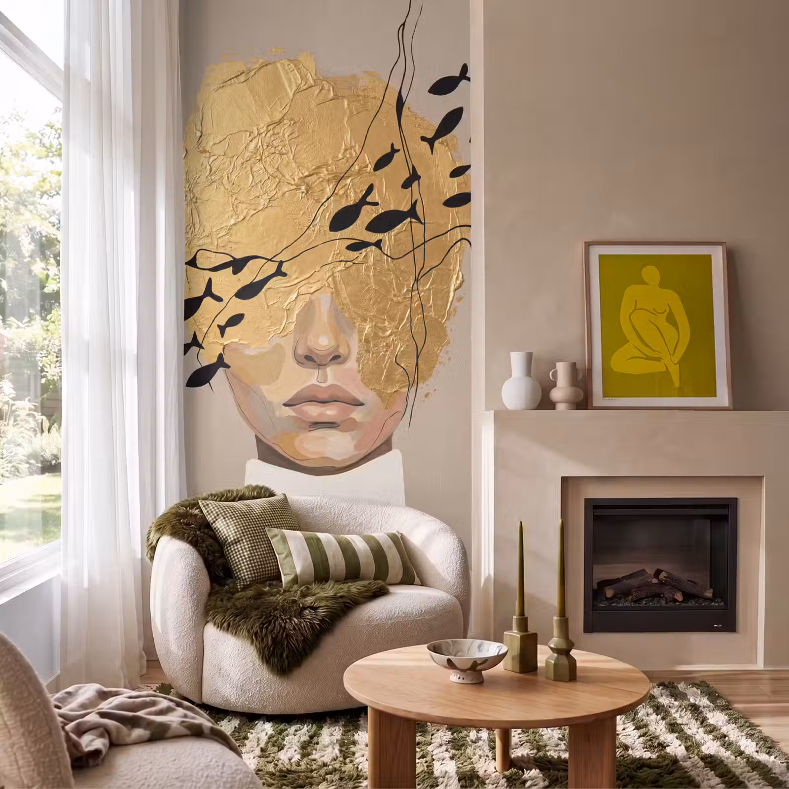 Behang - Modern - Vrouw - Goud — 1