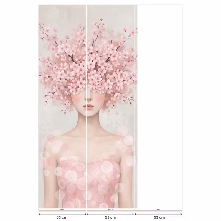 Behang - Portret - Kersenbloesem - Roze — 6