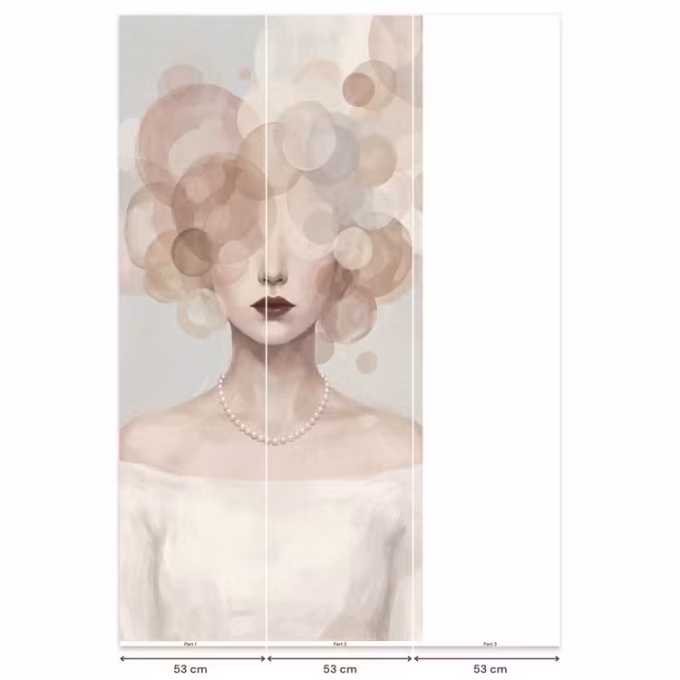 Behang - Vrouw - Cirkels - Beige — 6