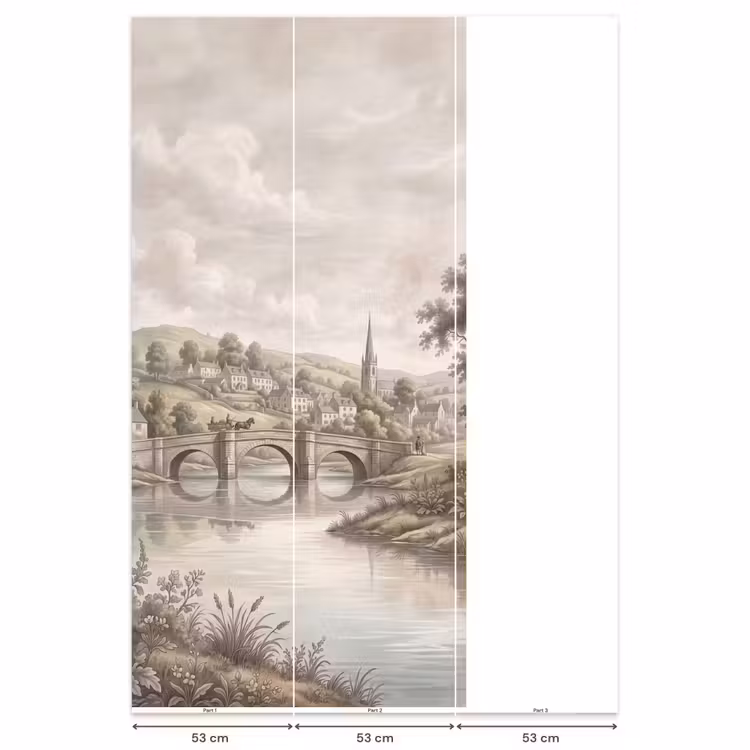 Behang - Dorp - Brug - Uitzicht - Groen — 6