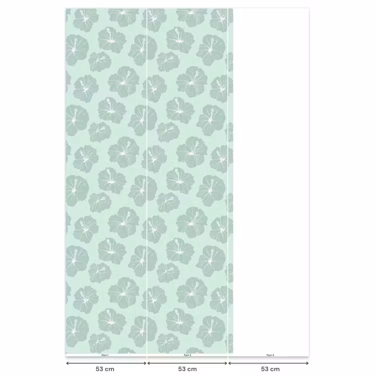 Behang - Bloemen - Hibiscus - Mint — 6