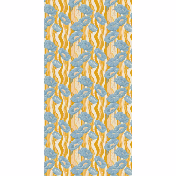 Behang - Papavers - Botanisch - Blauw — 2