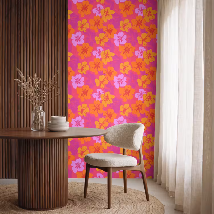 Behang - Zomers - Hibiscus - Kleurrijk — 4