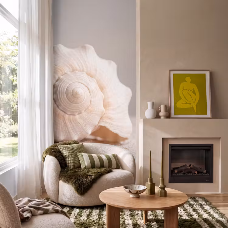 Behang - Schelp - Detail - Beige — 1