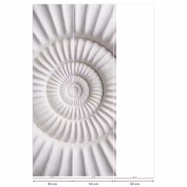 Behang - Schelp - Spiraal - Wit — 6