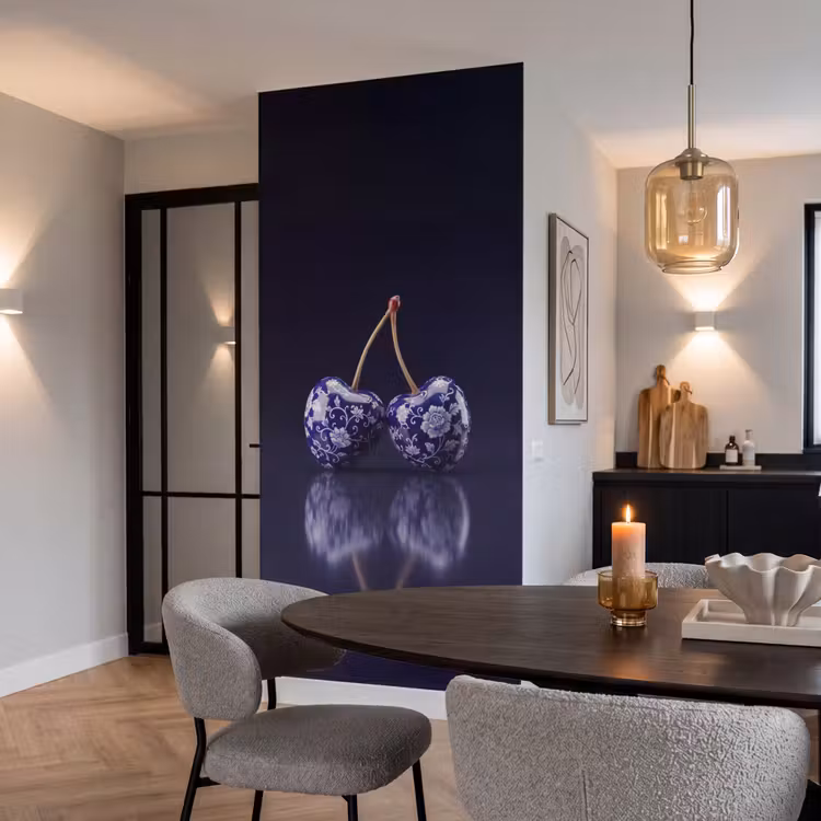 Behang - Porselein- Kersen - Delfts - Blauw — 5