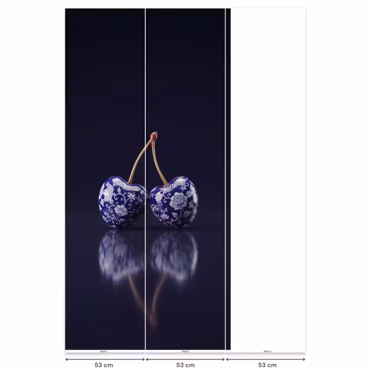 Behang - Porselein- Kersen - Delfts - Blauw — 6