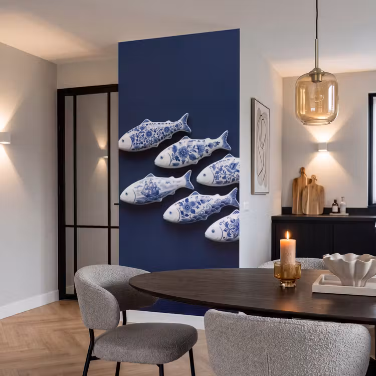 Behang - Vissen - Delfts - Blauw - Keramiek — 5