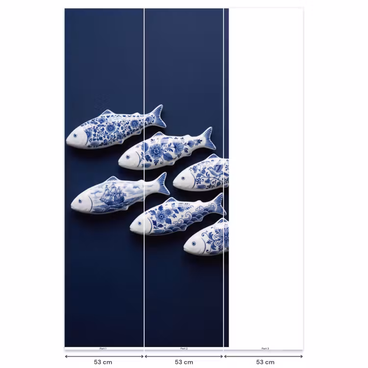 Behang - Vissen - Delfts - Blauw - Keramiek — 6
