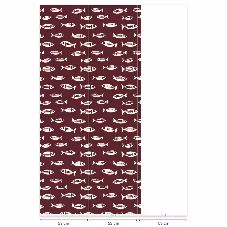 Behang - Vissen - Grafisch - Patroon - Donker — 6