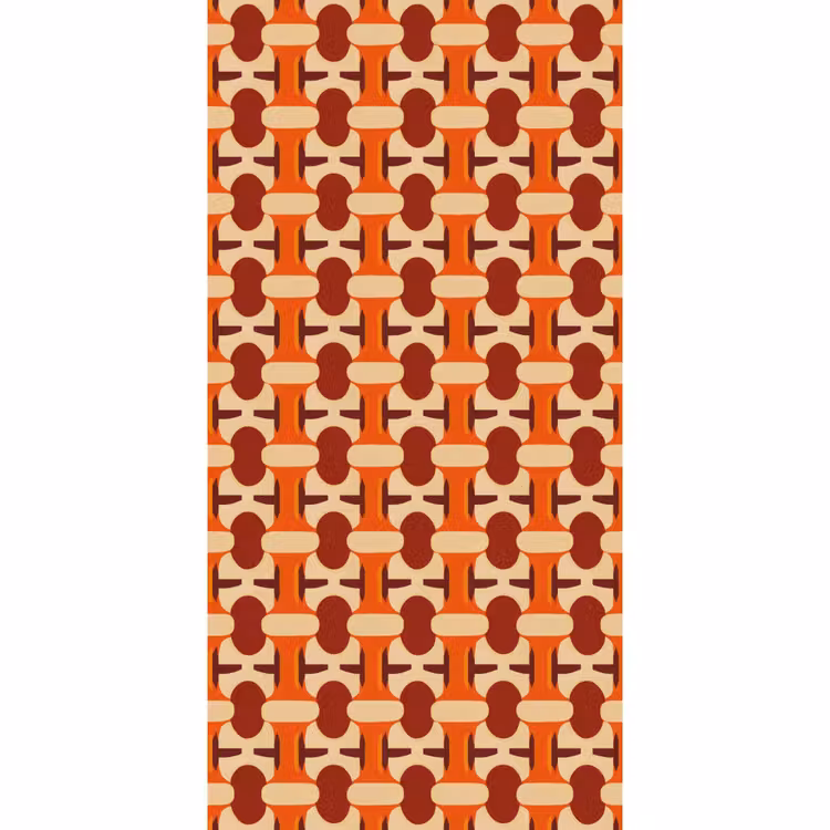 Behang - Geometrisch - Retro - Oranje — 2
