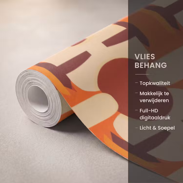 Behang - Geometrisch - Retro - Oranje — 3