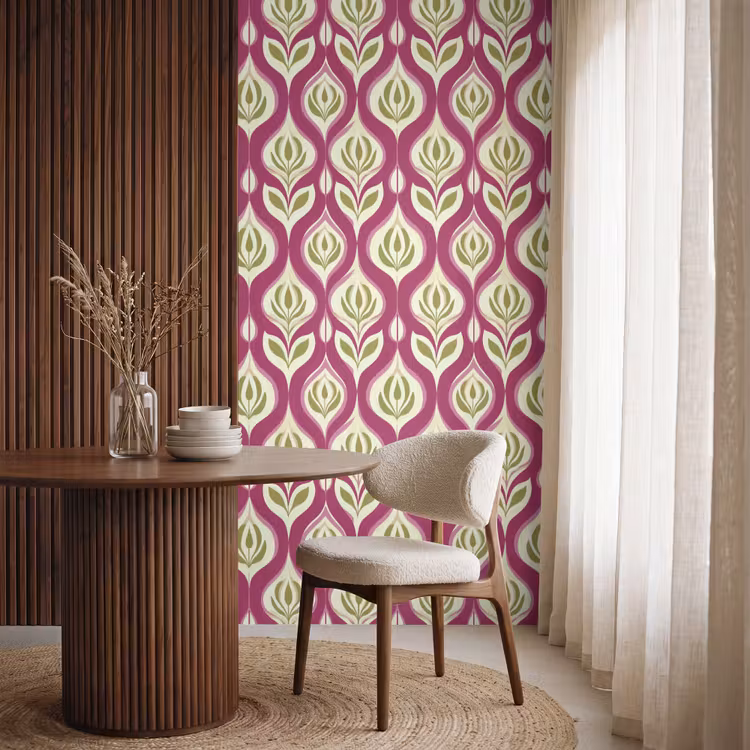 Behang - Retro - Floraal - Paars — 4