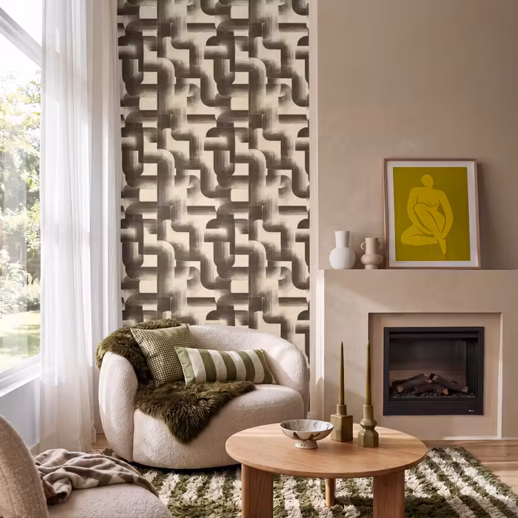 Behang - Abstract - Retro - Zwart β 1