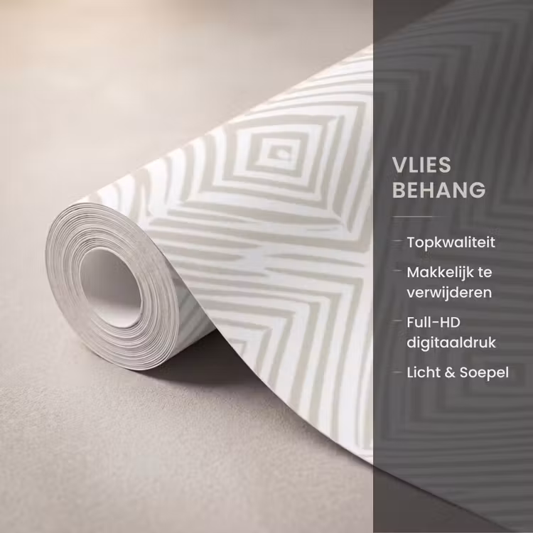 Behang - Abstract - Ruiten - Beige — 3