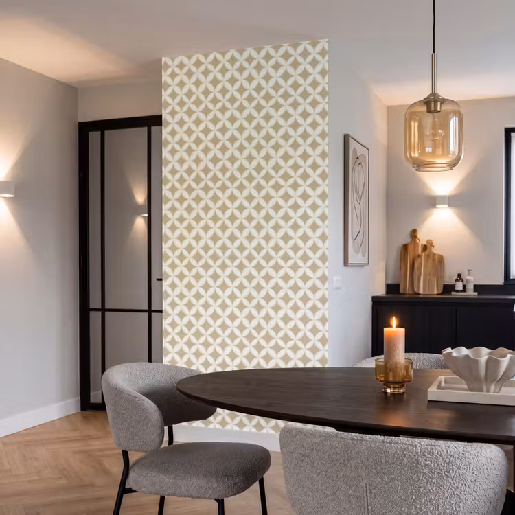 Behang - Symmetrisch - Motief - Beige β 5