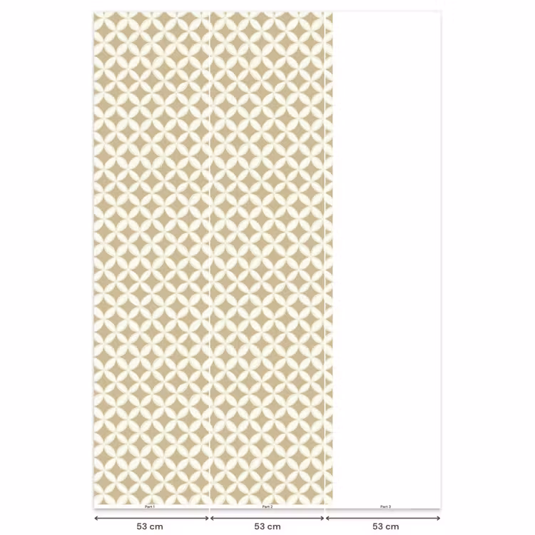Behang - Symmetrisch - Motief - Beige β 6