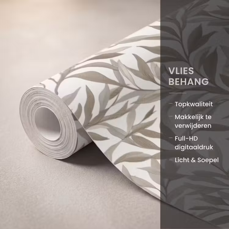 Behang - Takken - Botanisch - Taupe — 3