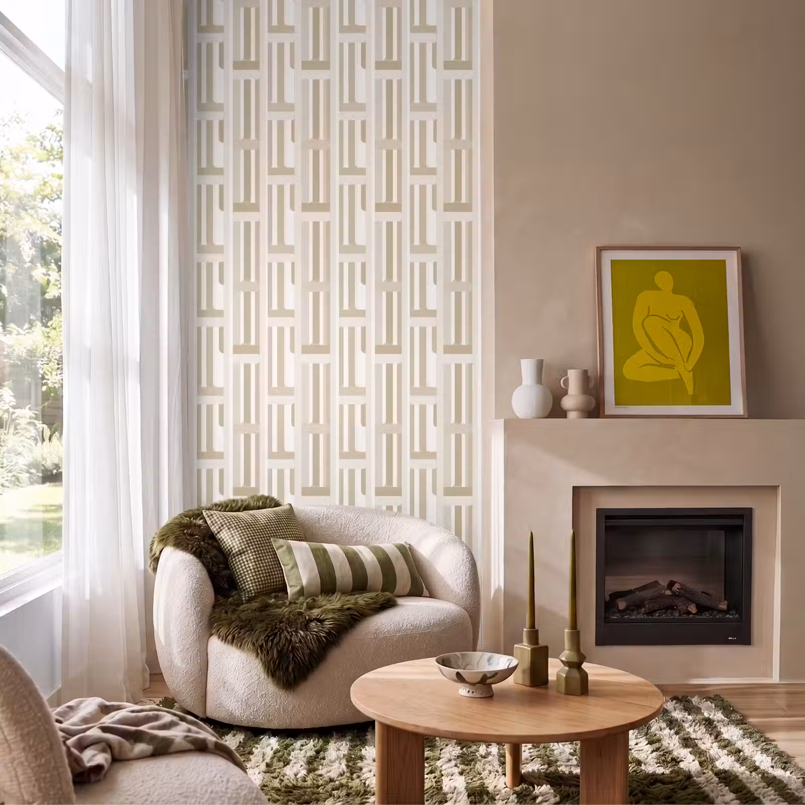 Behang - Modern - Geometrisch - Beige β 1